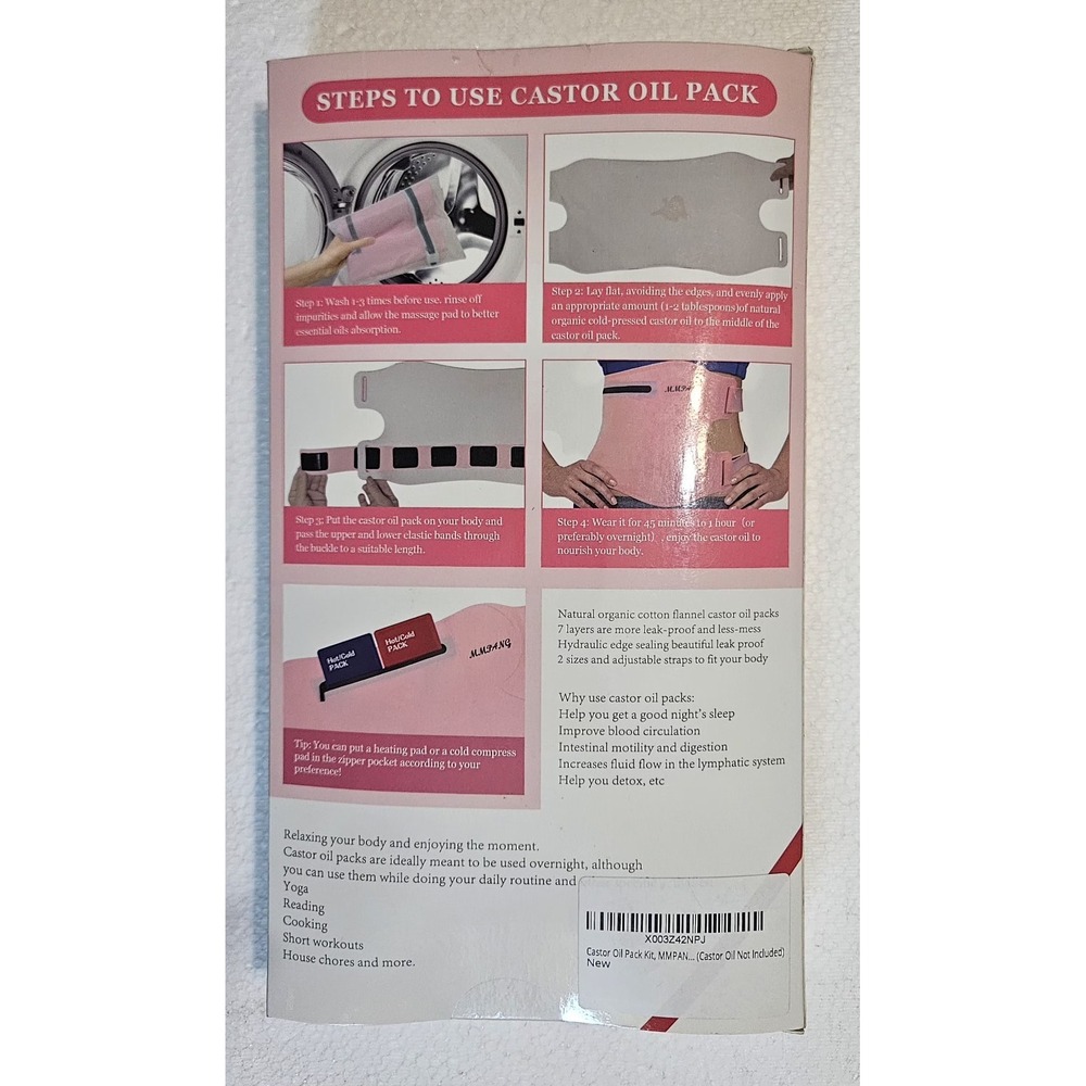 🩷MMPANG Castor Oil Packs Kit Adjustable Reusable🩵